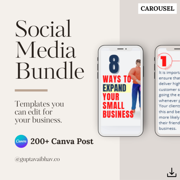 Social Media Carousel Bundle (200+ Posts)