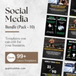 Social Media Template Bundle – 10 (100 Canva Post)