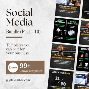 Social Media Template Bundle - 10 (100 Canva Post)