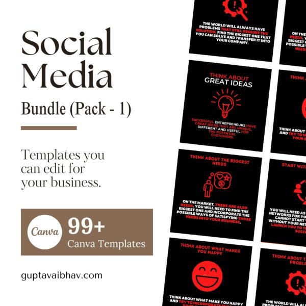 Social Media Template Bundle - 1 (100 Canva Post)