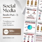 Social Media Template Bundle – 3 (100 Canva Post)