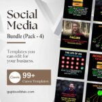 Social Media Template Bundle – 4 (100 Canva Post)