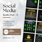 Social Media Template Bundle – 5 (100 Canva Post)