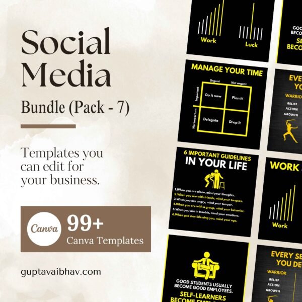 Social Media Template Bundle - 7 (100 Canva Post)