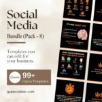 Social Media Template Bundle – 8 (100 Canva Post)