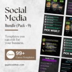 Social Media Template Bundle – 9 (100 Canva Post)