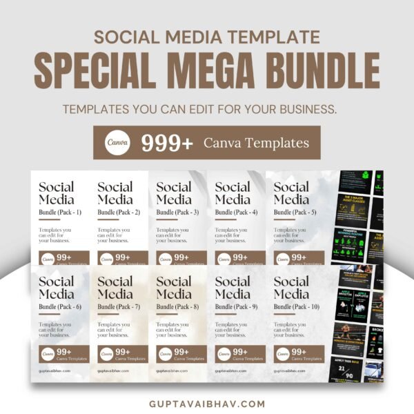 Social Media Template Mega Bundle - 2 (1000 Canva Post)